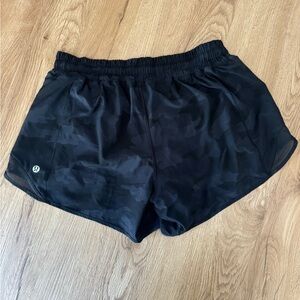Lululemon shorts. Size 8. Black camoflague. Like new